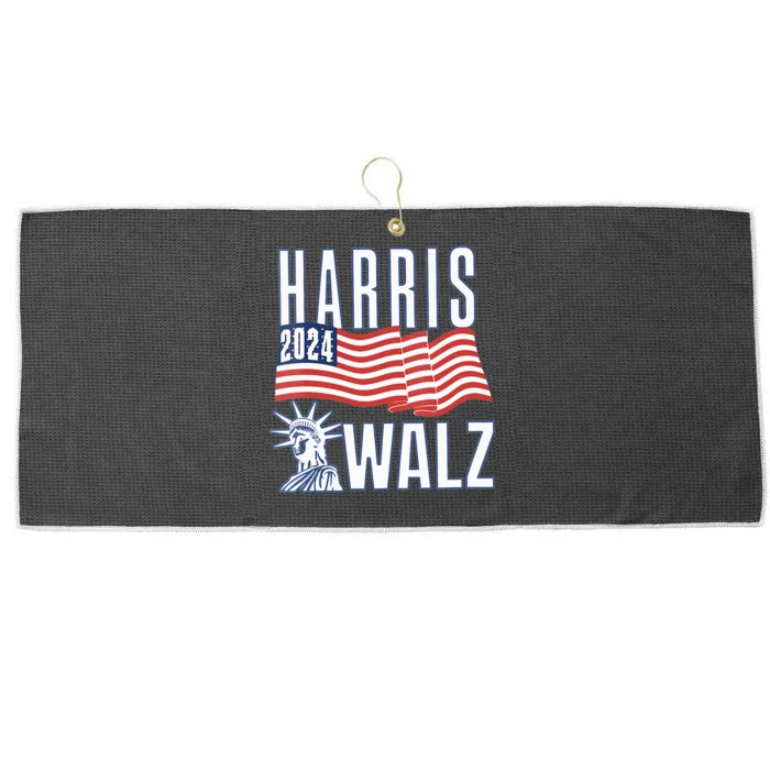 Harris & Walz 2024 Election Campaign Large Microfiber Waffle Golf Towel