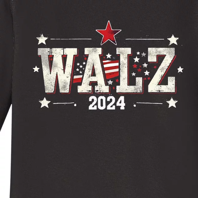 Harris Walz 2024 Election Kamala Harris Tim Walz Baby Long Sleeve Bodysuit