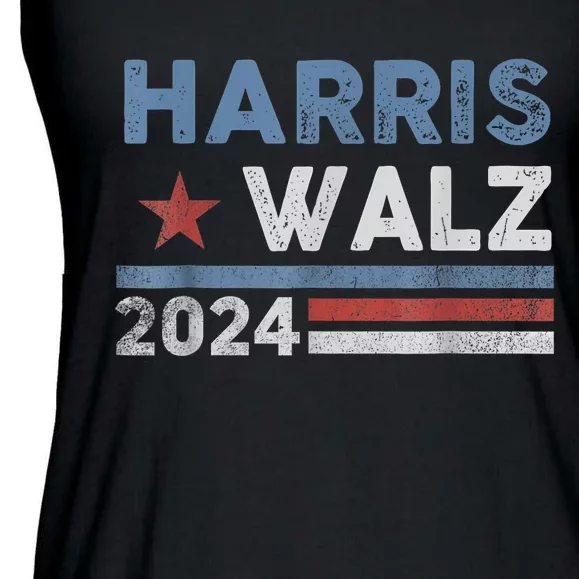 Harris Waltz 2024 Election Kamala Harris Tim Waltz 2024 Ladies Essential Flowy Tank