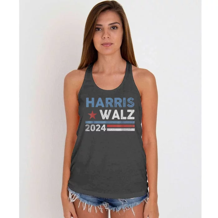 Harris Waltz 2024 Election Kamala Harris Tim Waltz 2024 Women's Knotted Racerback Tank