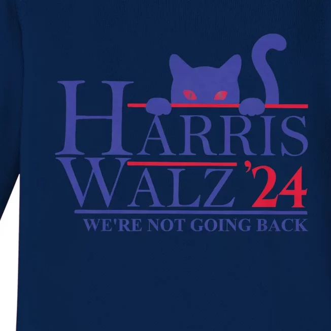 Harris Waltz 2024 WeRe Not Going Back Funny Cat Lady Baby Long Sleeve Bodysuit