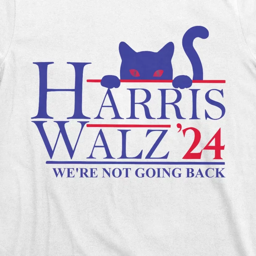 Harris Waltz 2024 WeRe Not Going Back Funny Cat Lady T-Shirt