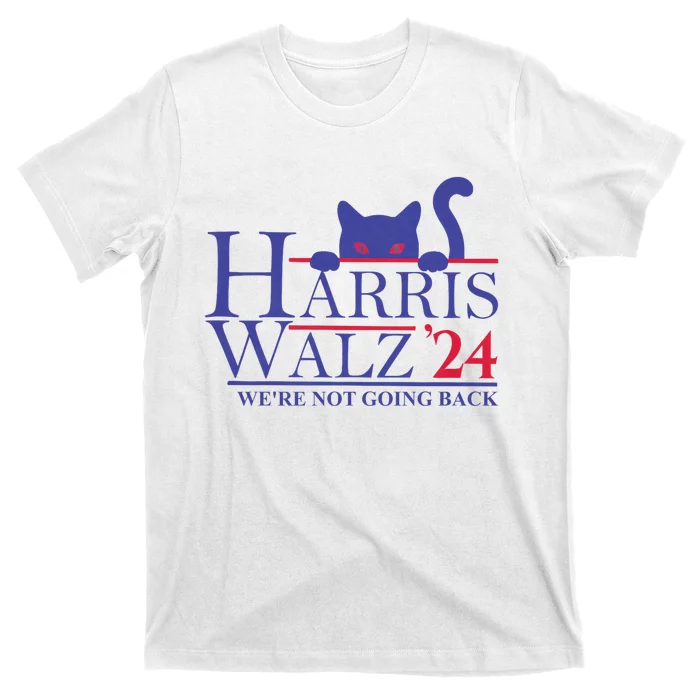 Harris Waltz 2024 WeRe Not Going Back Funny Cat Lady T-Shirt