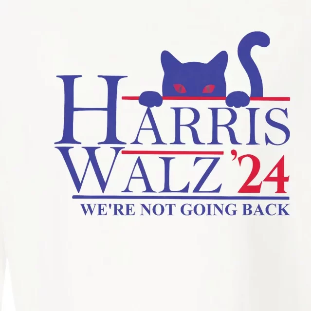 Harris Waltz 2024 WeRe Not Going Back Funny Cat Lady Cropped Pullover Crew