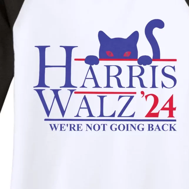 Harris Waltz 2024 WeRe Not Going Back Funny Cat Lady Women's Tri-Blend 3/4-Sleeve Raglan Shirt