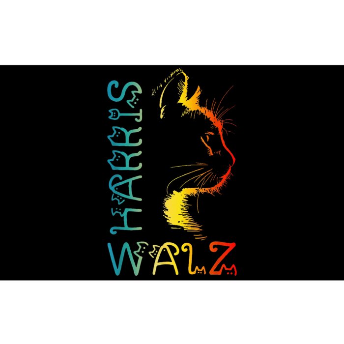 Harris Waltz 2024 Kamala Walz Cat Lettering Positive Bumper Sticker