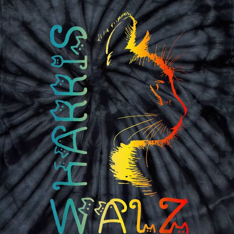 Harris Waltz 2024 Kamala Walz Cat Lettering Positive Tie-Dye T-Shirt