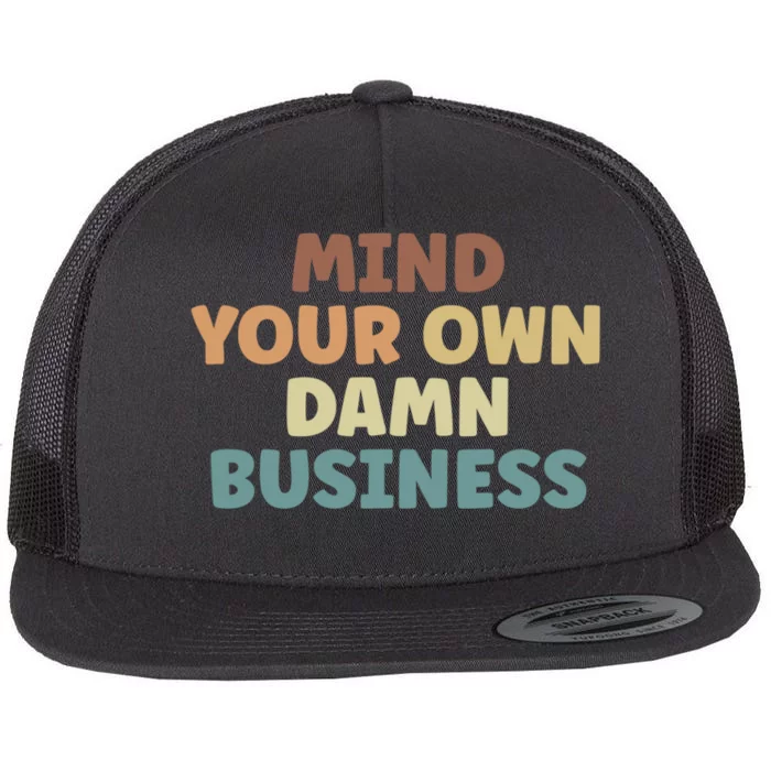 Harris Walz 2024 Mind Your Own Damn Business Flat Bill Trucker Hat