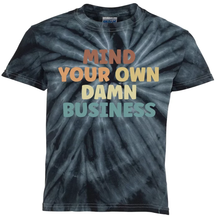 Harris Walz 2024 Mind Your Own Damn Business Kids Tie-Dye T-Shirt