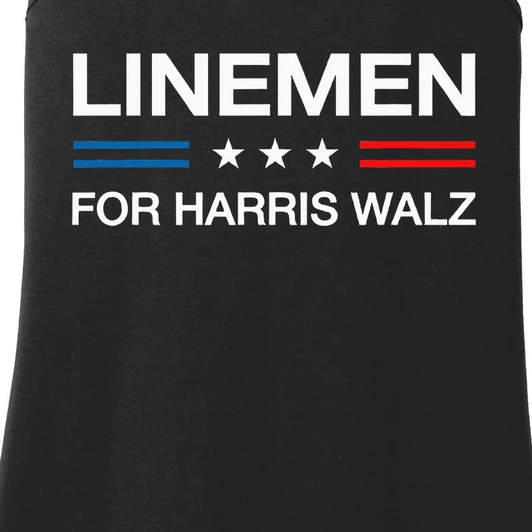 Harris Walz 2024 Election Lineman Vote Kamala Ladies Essential Tank