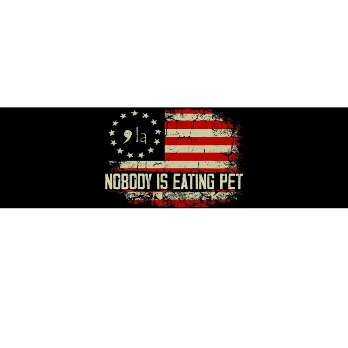 Harris Walz 2024 Nobody Is Eating Pets Us Flag Vintage Bumper Sticker