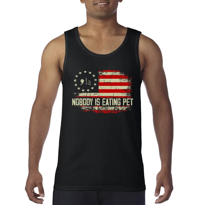 Harris Walz 2024 Nobody Is Eating Pets Us Flag Vintage Tank Top