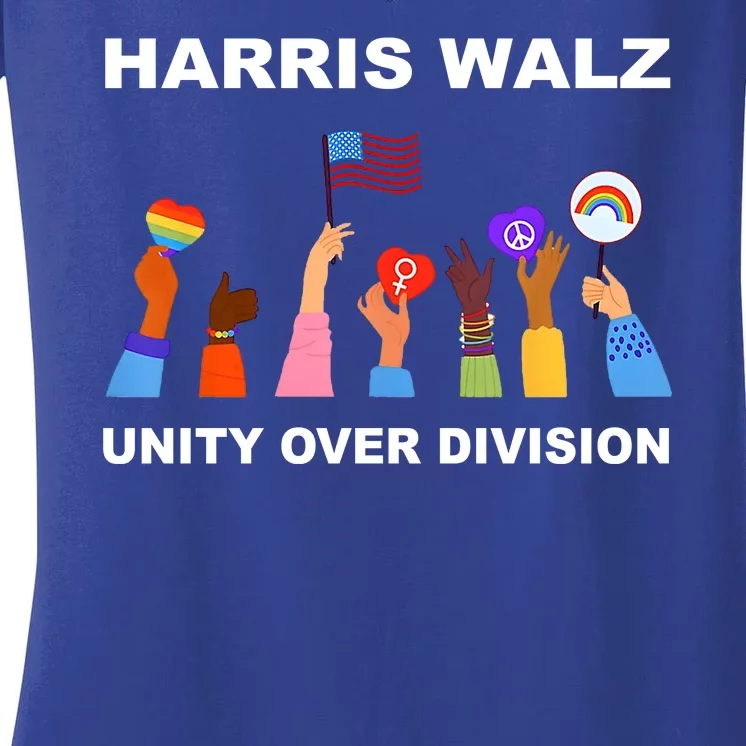 Harris Waltz 2024 Unity Over Division Women's V-Neck T-Shirt