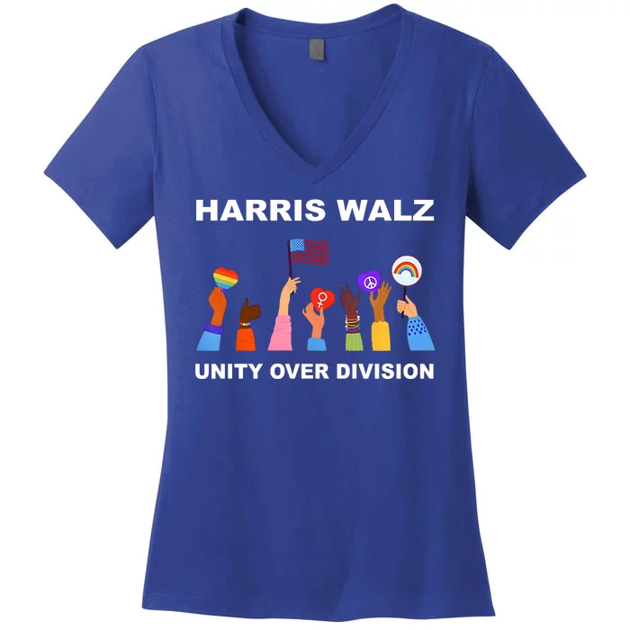 Harris Waltz 2024 Unity Over Division Women's V-Neck T-Shirt