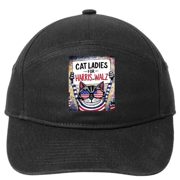 Harris Waltz 2024 Cat Ladies For Harris And Walz 2024 7-Panel Snapback Hat