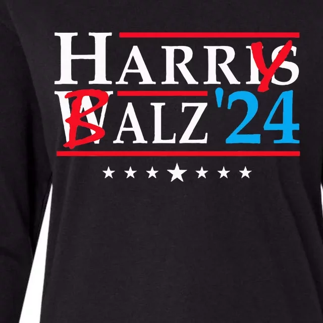 Harris Walz 2024 Funny Harry Balz To The Walz Election Vote Womens Cotton Relaxed Long Sleeve T-Shirt