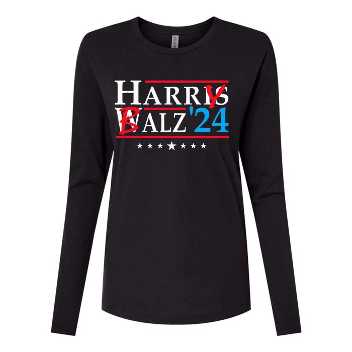 Harris Walz 2024 Funny Harry Balz To The Walz Election Vote Womens Cotton Relaxed Long Sleeve T-Shirt