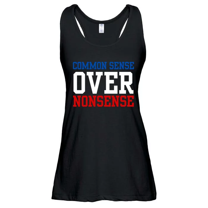 Harris Walz 2024 Common Sense Over Nonsense Ladies Essential Flowy Tank