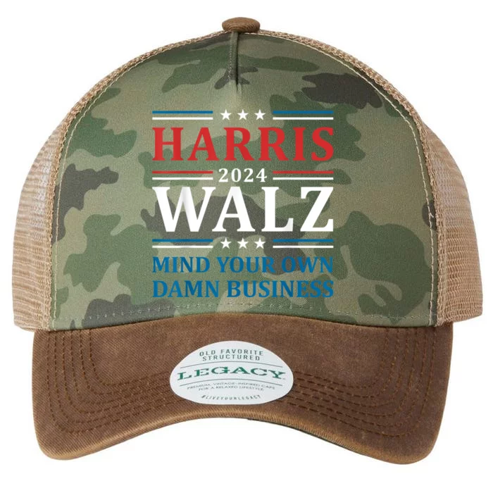 Harris Walz 2024 Mind Your Own Damn Business Legacy Tie Dye Trucker Hat