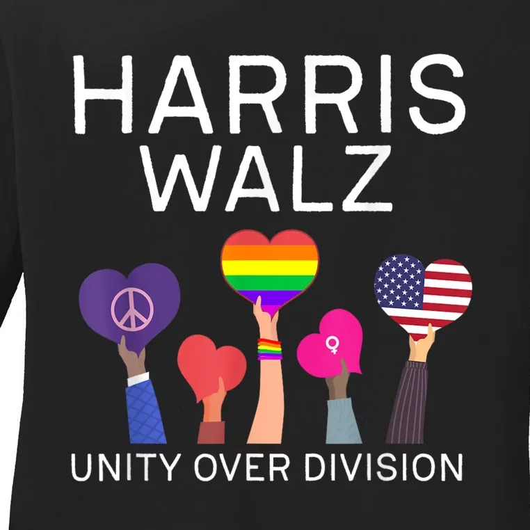 Harris Waltz 2024 Unity Over Division Ladies Long Sleeve Shirt