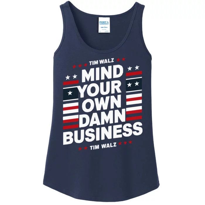 Harris Walz 2024 Mind Your Own Damn Business Ladies Essential Tank