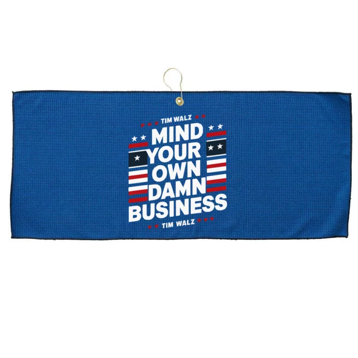 Harris Walz 2024 Mind Your Own Damn Business Large Microfiber Waffle Golf Towel