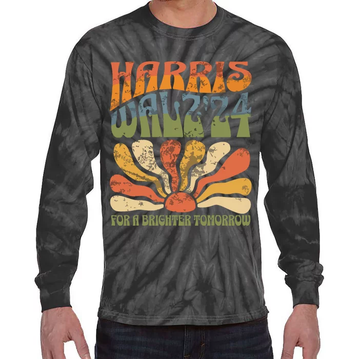 Harris Waltz 2024 Election Kamala Harris Tim Waltz 2024 Tie-Dye Long Sleeve Shirt