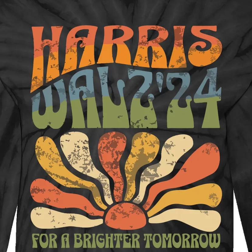 Harris Waltz 2024 Election Kamala Harris Tim Waltz 2024 Tie-Dye Long Sleeve Shirt