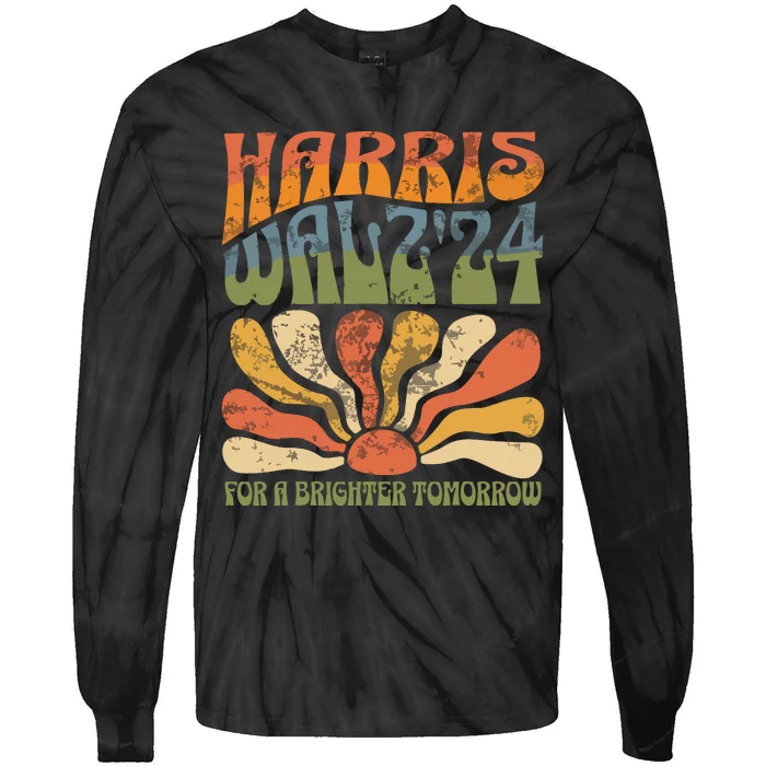 Harris Waltz 2024 Election Kamala Harris Tim Waltz 2024 Tie-Dye Long Sleeve Shirt