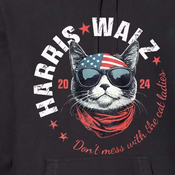 Harris Waltz 2024 Election Us American Flag Premium Hoodie