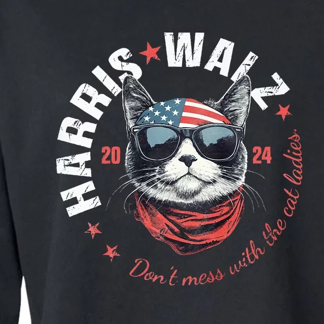 Harris Waltz 2024 Election Us American Flag Cropped Pullover Crew