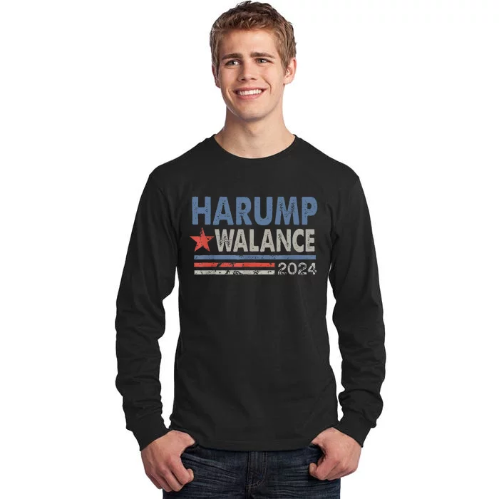 Harump Wallace 2024 Harris Trump Walz Vance Tall Long Sleeve T-Shirt