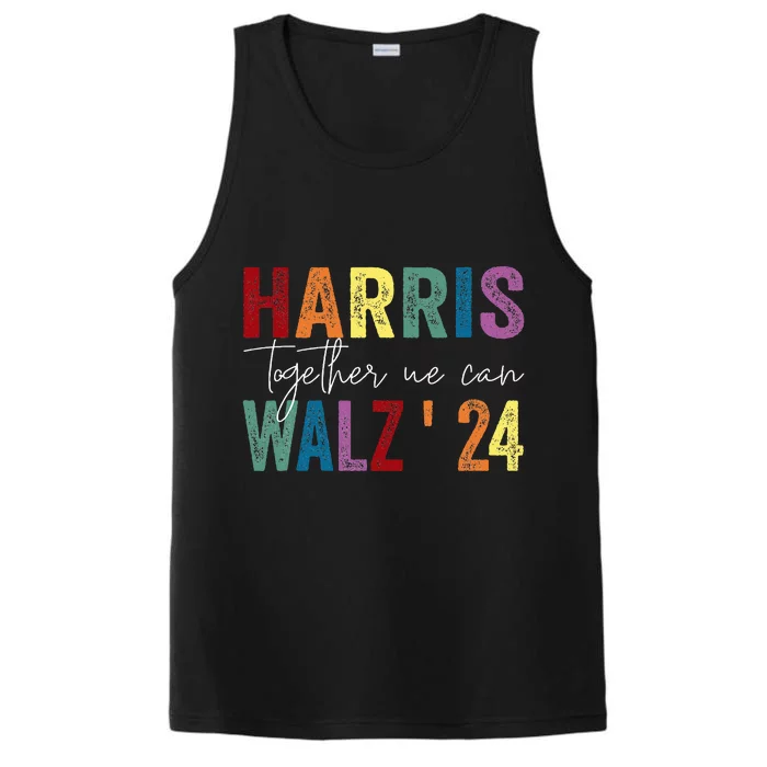 Harris Walz 2024 Retro Vintage Us Presidental Election 2024 Performance Tank