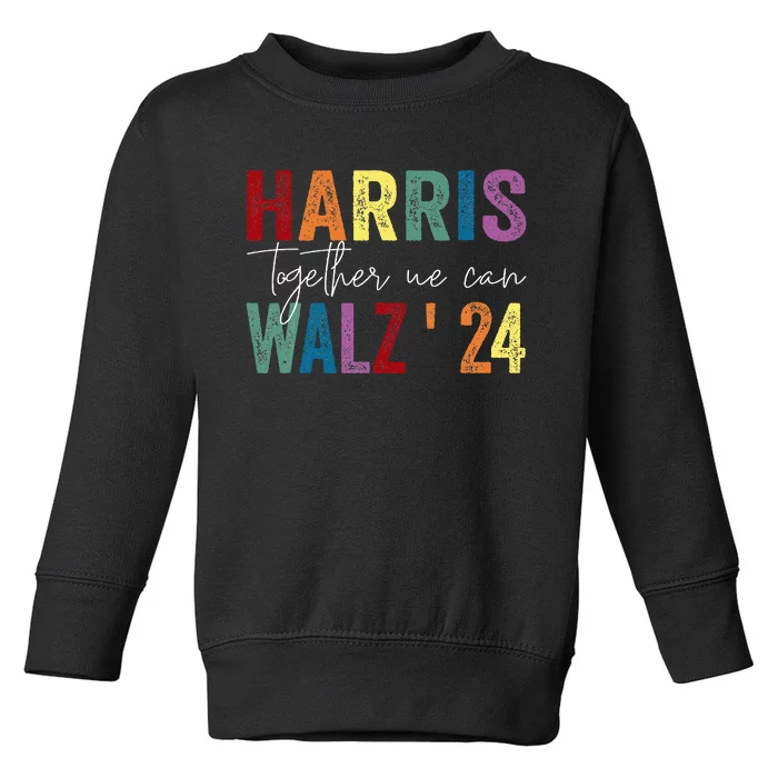 Harris Walz 2024 Retro Vintage Us Presidental Election 2024 Toddler Sweatshirt