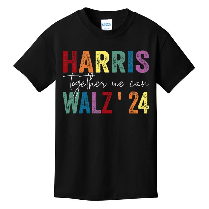 Harris Walz 2024 Retro Vintage Us Presidental Election 2024 Kids T-Shirt