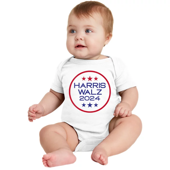 Harris Walz 2024 Retro Faded Stripes Harris Waltz 2024 Baby Bodysuit