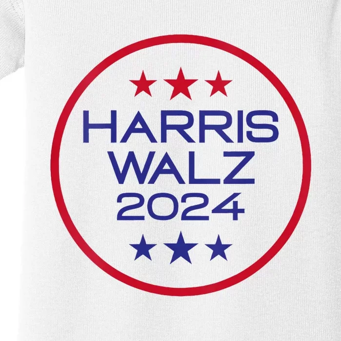 Harris Walz 2024 Retro Faded Stripes Harris Waltz 2024 Baby Bodysuit