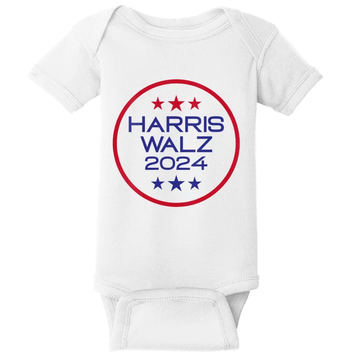 Harris Walz 2024 Retro Faded Stripes Harris Waltz 2024 Baby Bodysuit