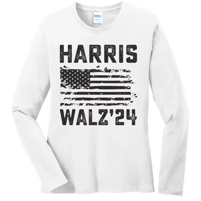 Harris Waltz 2024 Election Kamala Harris Tim Waltz 2024 Ladies Long Sleeve Shirt