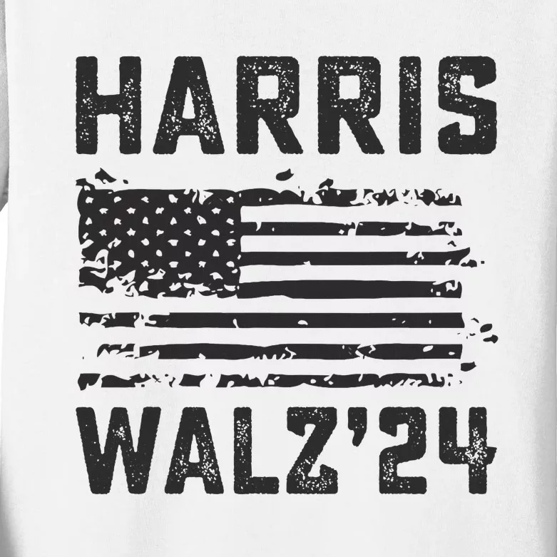 Harris Waltz 2024 Election Kamala Harris Tim Waltz 2024 Kids Long Sleeve Shirt