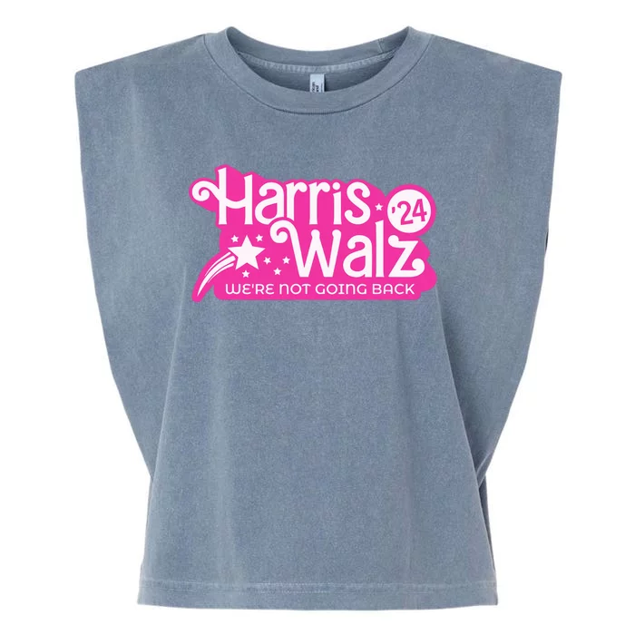 Harris Waltz 2024 WeRe Not Going Back Walz Kamala Harris Garment-Dyed Women's Muscle Tee