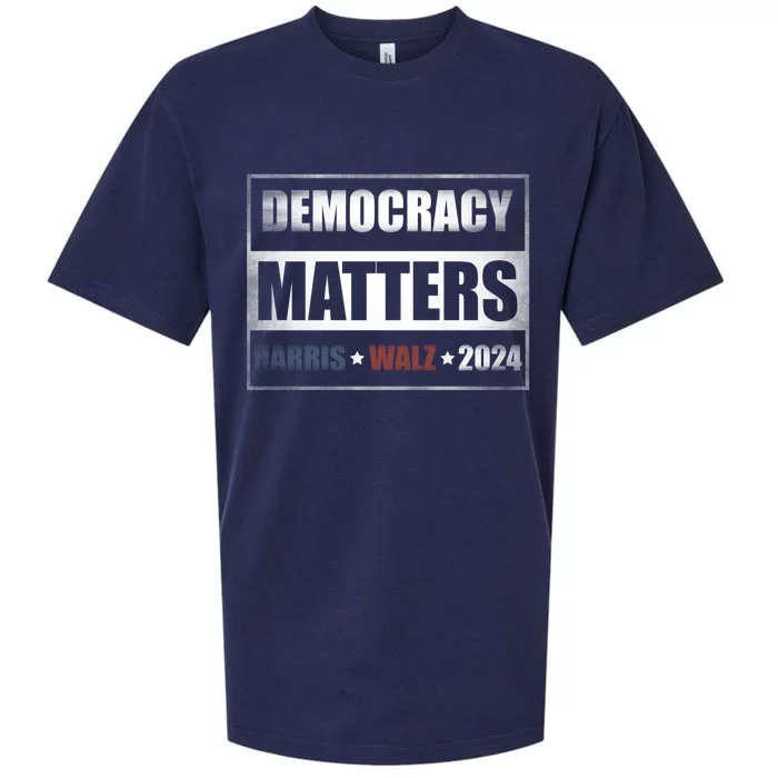 Harris Walz 2024 Presidential Election Democracy Matters Sueded Cloud Jersey T-Shirt