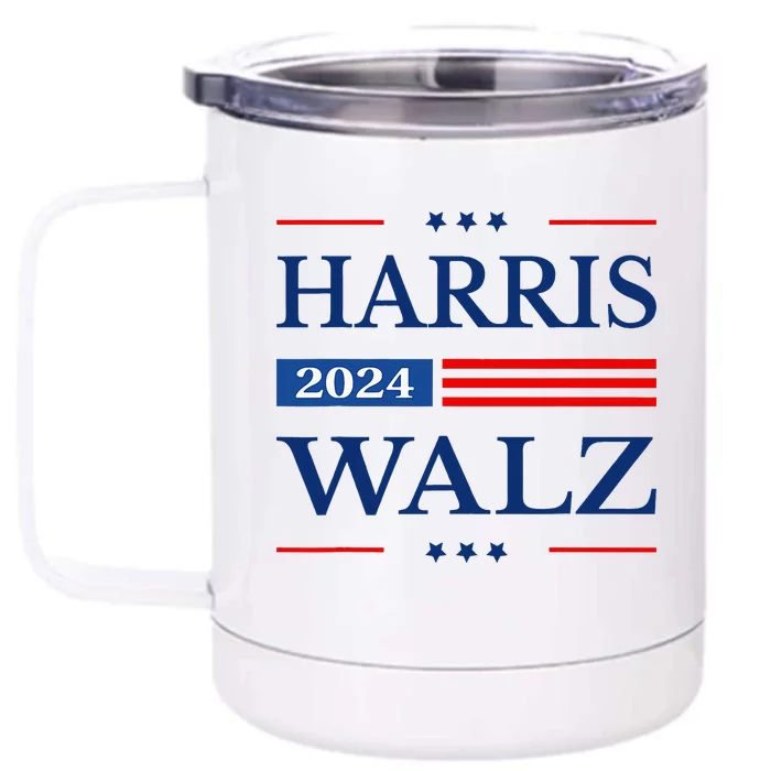 Harris Walz 2024 Kamala Harris 2024 Tim Walz 2024 Usa Flag Front & Back 12oz Stainless Steel Tumbler Cup