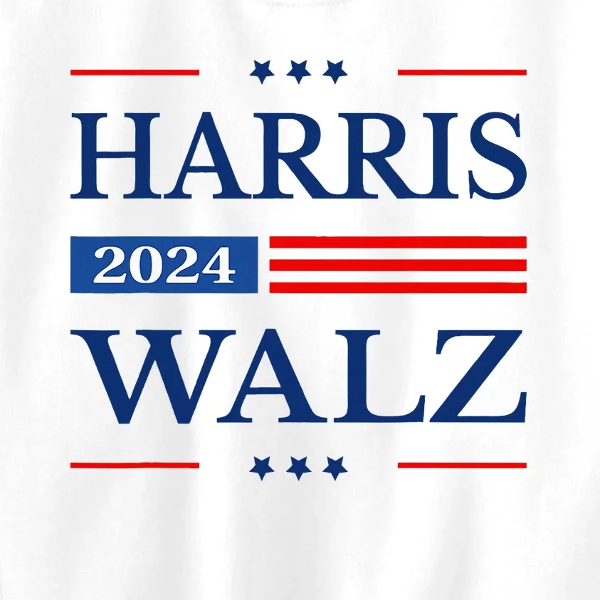 Harris Walz 2024 Kamala Harris 2024 Tim Walz 2024 Usa Flag Kids Sweatshirt