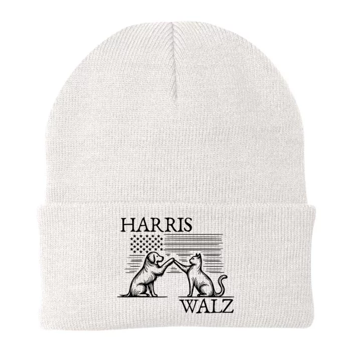 Harris Walz 2024 President American Flag Kamala Harris Waltz Knit Cap Winter Beanie