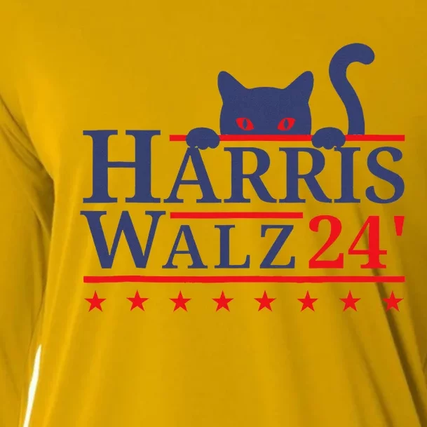 Harris Waltz 2024 Kamala Tim Cat Election Design Cooling Performance Long Sleeve Crew