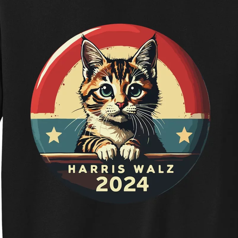 Harris Walz 2024 Funny Cat Election Kamala Harris Tim Waltz Sweatshirt