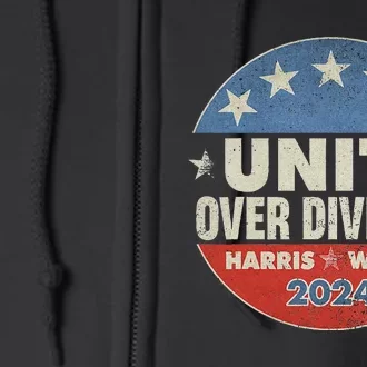 Harris Waltz 2024 Unity Over Division Full Zip Hoodie