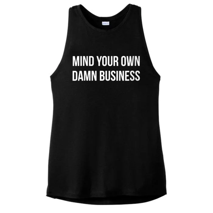 Harris Walz 2024 Mind Your Own Damn Business Ladies Tri-Blend Wicking Tank