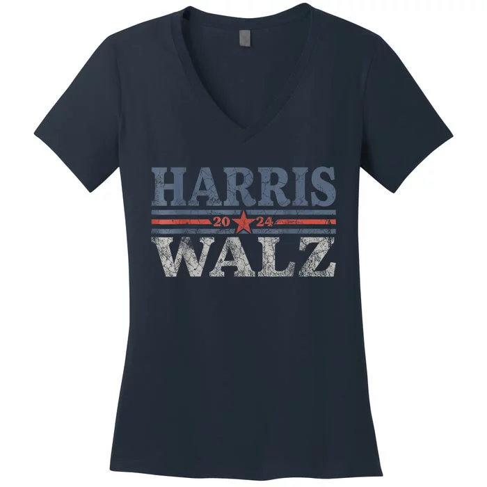 Harris Waltz 2024 Election Kamala Harris Tim Waltz 2024 Women's V-Neck T-Shirt